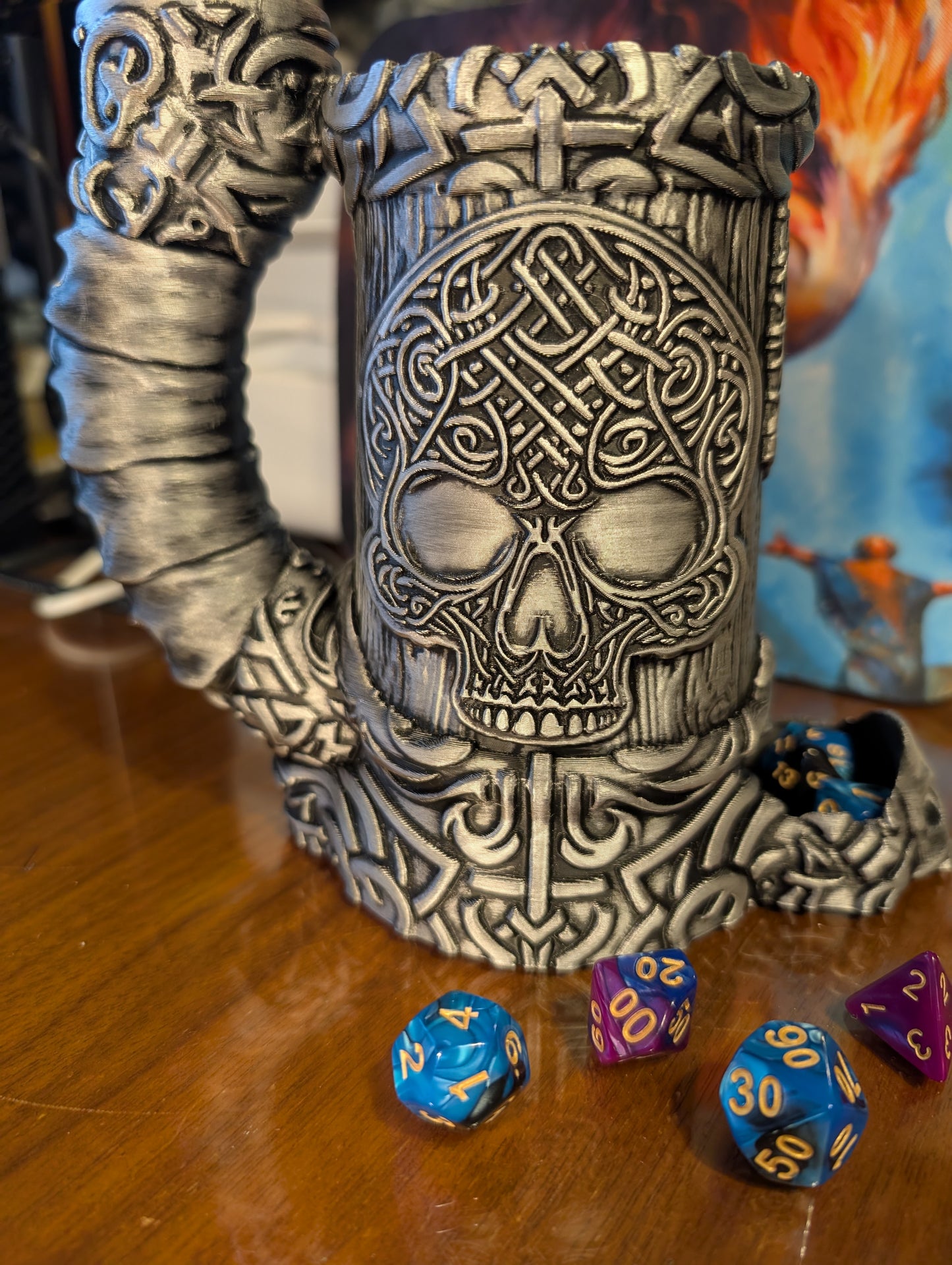 Premium Mugs - Celtic Skull 12oz Mug/Dice Tower